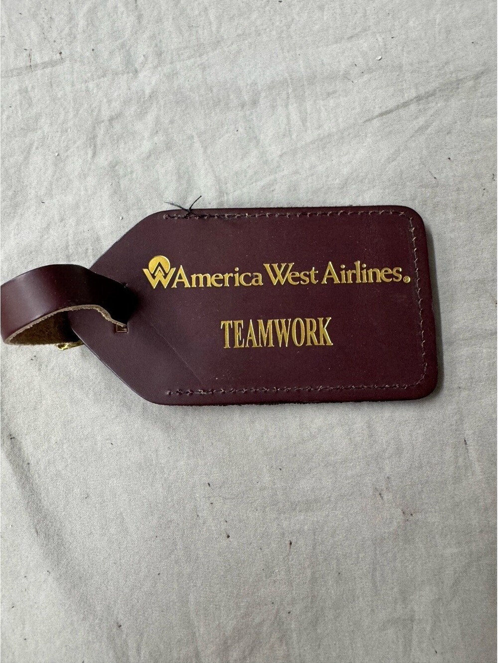Vintage America West Leather Like Bag Tag